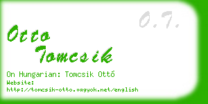otto tomcsik business card